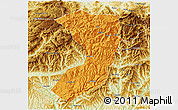 Political 3D Map of Nanjiang, physical outside