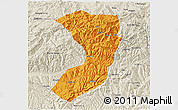 Political 3D Map of Nanjiang, shaded relief outside