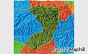 Satellite 3D Map of Nanjiang, political outside