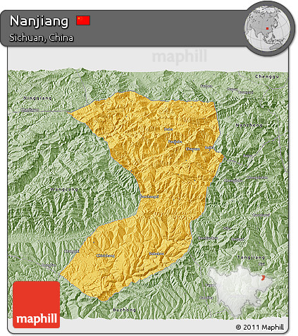 Savanna Style 3D Map of Nanjiang