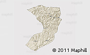 Shaded Relief 3D Map of Nanjiang, cropped outside
