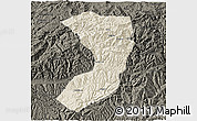 Shaded Relief 3D Map of Nanjiang, darken