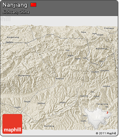 Shaded Relief 3D Map of Nanjiang