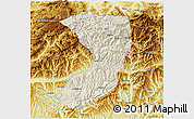 Shaded Relief 3D Map of Nanjiang, physical outside