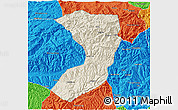 Shaded Relief 3D Map of Nanjiang, political outside