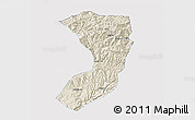 Shaded Relief 3D Map of Nanjiang, single color outside