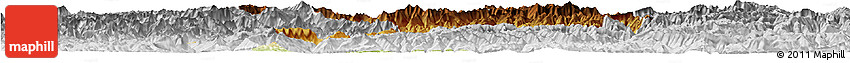 Physical Horizon Map of Nanjiang, lighten, desaturated