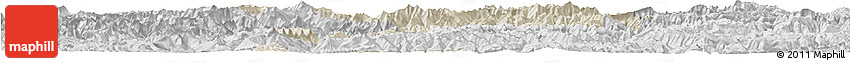 Shaded Relief Horizon Map of Nanjiang, desaturated Shaded Relief Horizon Map of Nanjiang, desaturated