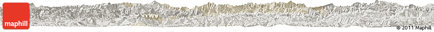 Shaded Relief Horizon Map of Nanjiang, semi-desaturated