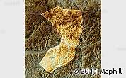 Physical Map of Nanjiang, darken
