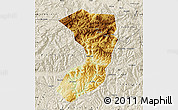Physical Map of Nanjiang, shaded relief outside