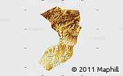 Physical Map of Nanjiang, single color outside