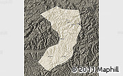 Shaded Relief Map of Nanjiang, darken