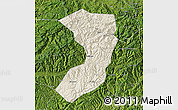 Shaded Relief Map of Nanjiang, satellite outside