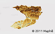 Physical Panoramic Map of Nanjiang, cropped outside