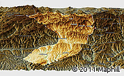 Physical Panoramic Map of Nanjiang, darken