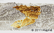 Physical Panoramic Map of Nanjiang, lighten, semi-desaturated