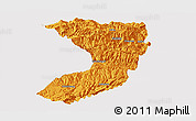 Political Panoramic Map of Nanjiang, cropped outside