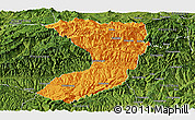 Political Panoramic Map of Nanjiang, satellite outside
