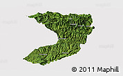 Satellite Panoramic Map of Nanjiang, cropped outside
