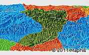 Satellite Panoramic Map of Nanjiang, political outside