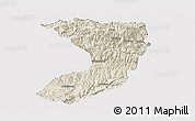 Shaded Relief Panoramic Map of Nanjiang, cropped outside