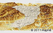 Shaded Relief Panoramic Map of Nanjiang, physical outside
