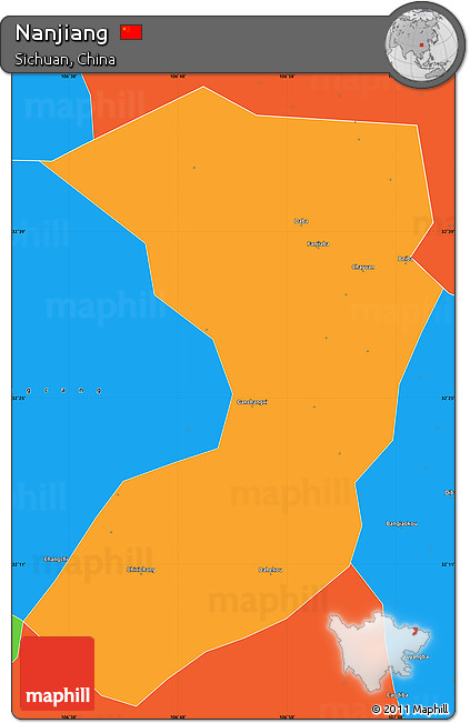 Political Simple Map of Nanjiang