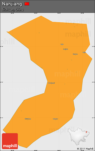 Political Simple Map of Nanjiang, single color outside