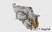 Physical 3D Map of Nanping, cropped outside