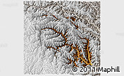 Physical 3D Map of Nanping, lighten, semi-desaturated