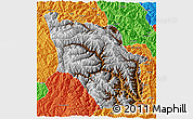 Physical 3D Map of Nanping, political outside