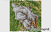 Physical 3D Map of Nanping, satellite outside