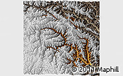 Physical 3D Map of Nanping, semi-desaturated