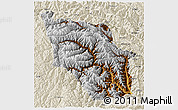 Physical 3D Map of Nanping, shaded relief outside
