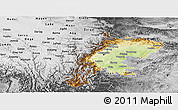 Physical Panoramic Map of Sichuan, desaturated