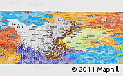 Physical Panoramic Map of Sichuan, political shades outside
