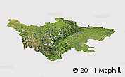 Satellite Panoramic Map of Sichuan, cropped outside