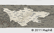 Shaded Relief Panoramic Map of Sichuan, darken