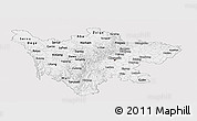 Silver Style Panoramic Map of Sichuan, single color outside