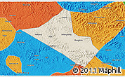 Shaded Relief 3D Map of Peng An, political outside