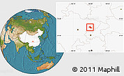 Satellite Location Map of Peng An, highlighted country