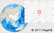 Shaded Relief Location Map of Peng An, highlighted country