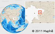 Shaded Relief Location Map of Peng An, highlighted parent region