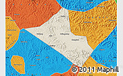 Shaded Relief Map of Peng An, political outside