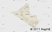 Shaded Relief Map of Peng An, single color outside