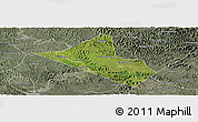 Satellite Panoramic Map of Peng An, semi-desaturated