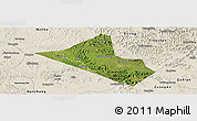 Satellite Panoramic Map of Peng An, shaded relief outside