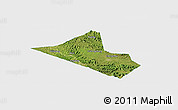 Satellite Panoramic Map of Peng An, single color outside