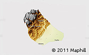 Physical 3D Map of Peng Xian, cropped outside